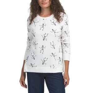 JANE & DELANCEY Pristine Dancing Skeleton Cozy Fleece Sweatshirt